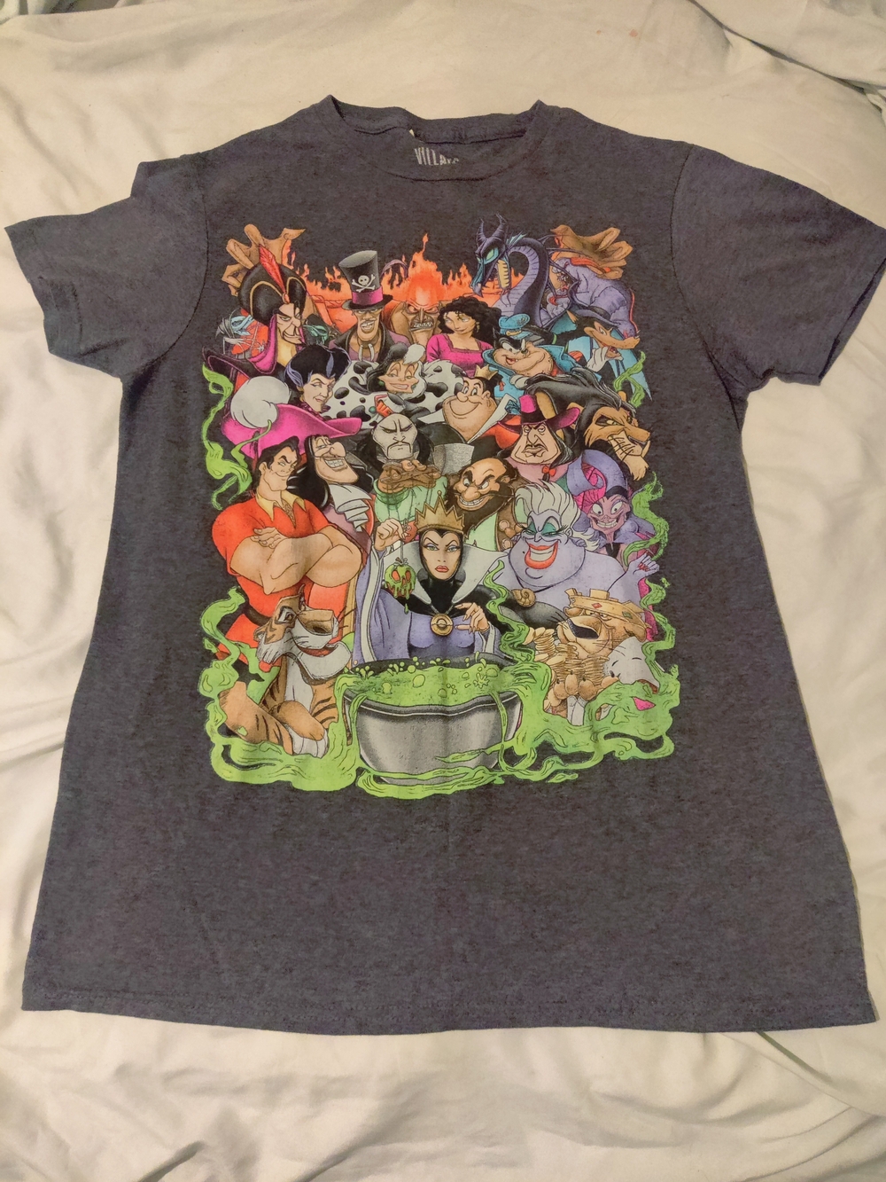 Disney Villains Shirt Mens Small Charcoal Gray Heather Short Sleeve Tee